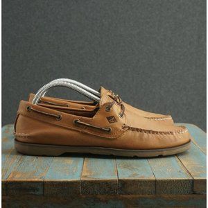 Sperry Top-Sider Mens Boat Shoes Brown Tan Leather Lace Up Size 8.5M